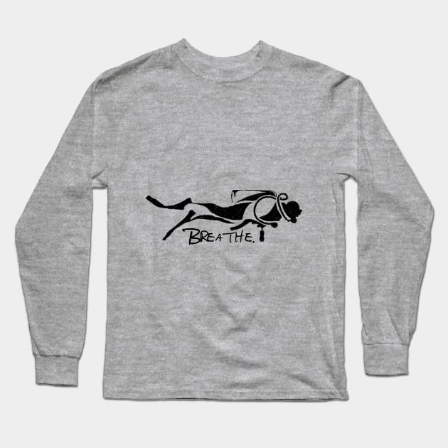 Swimming diver Long Sleeve T-Shirt by Lonely_Busker89